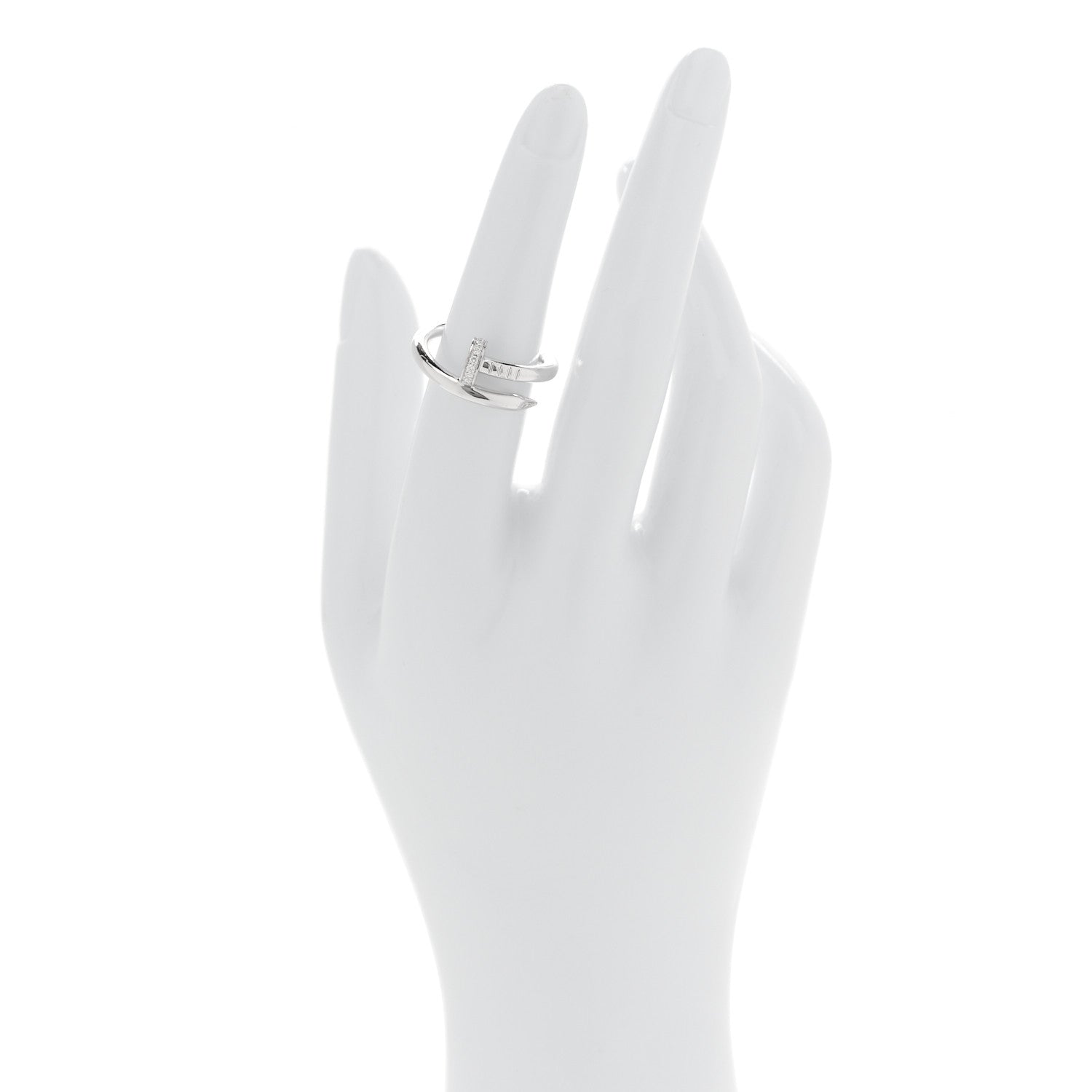 Cartier 18K White Gold Diamond Juste Un Clou Ring 54 7 2 of 5
