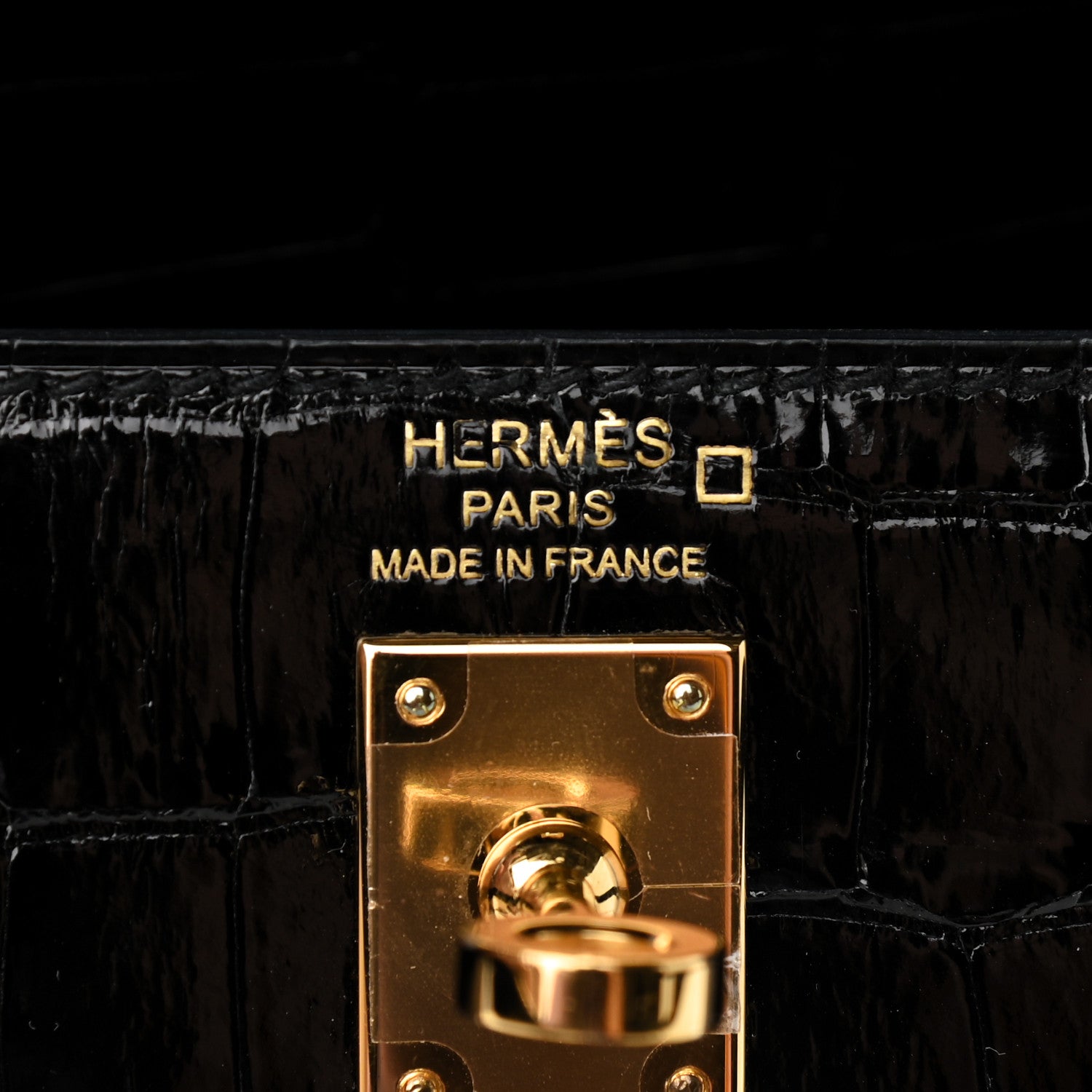 Hermes Shiny Alligator Kelly Sellier 25 Black 5 of 9