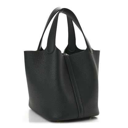 Hermes Taurillon Clemence Picotin Lock 18 PM Vert Mangrove 3 of 10
