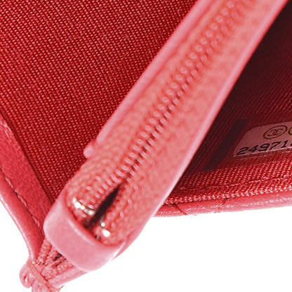 Chanel Lambskin Quilted Wallet On Chain WOC Light Red 8 of 10
