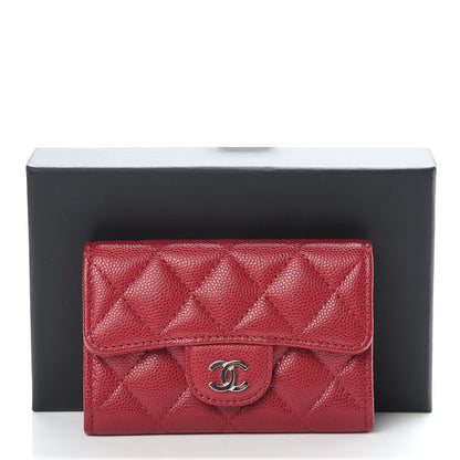 Chanel Caviar Quilted Flap Card Holder Dark Pink 9 of 9