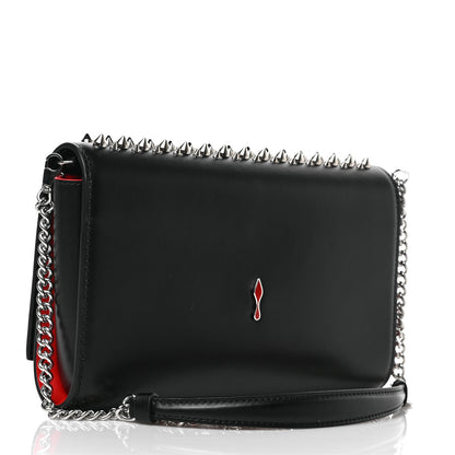 Christian Louboutin Calfskin Patent Spikes Paloma Clutch Clutch Black 3 of 8