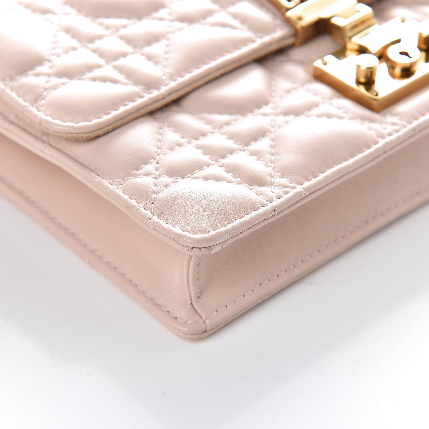 Lambskin Cannage Dioraddict Wallet On Chain Clutch Rose Poudre