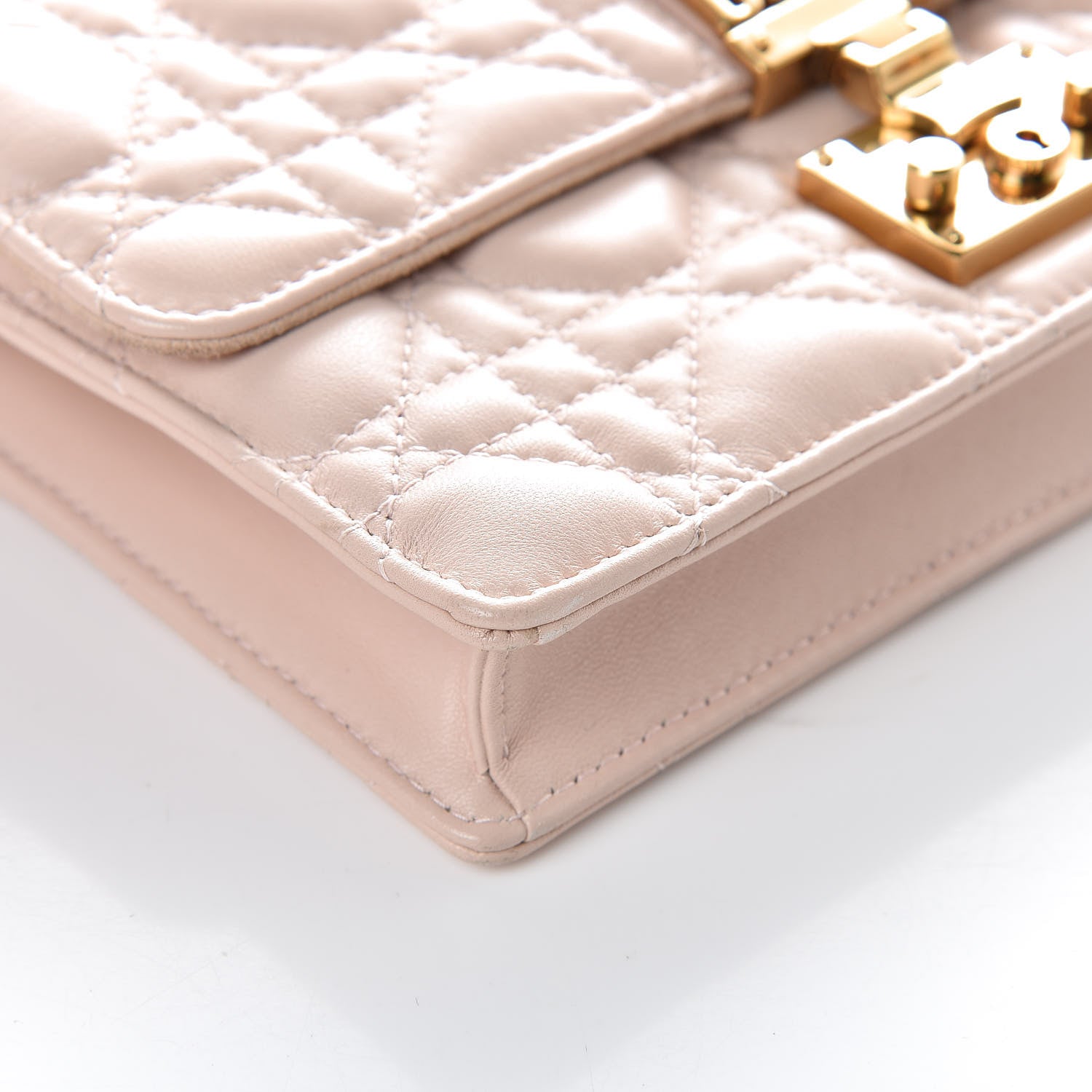 Christian Dior Lambskin Cannage Dioraddict Wallet On Chain Clutch Rose Poudre 9 of 10
