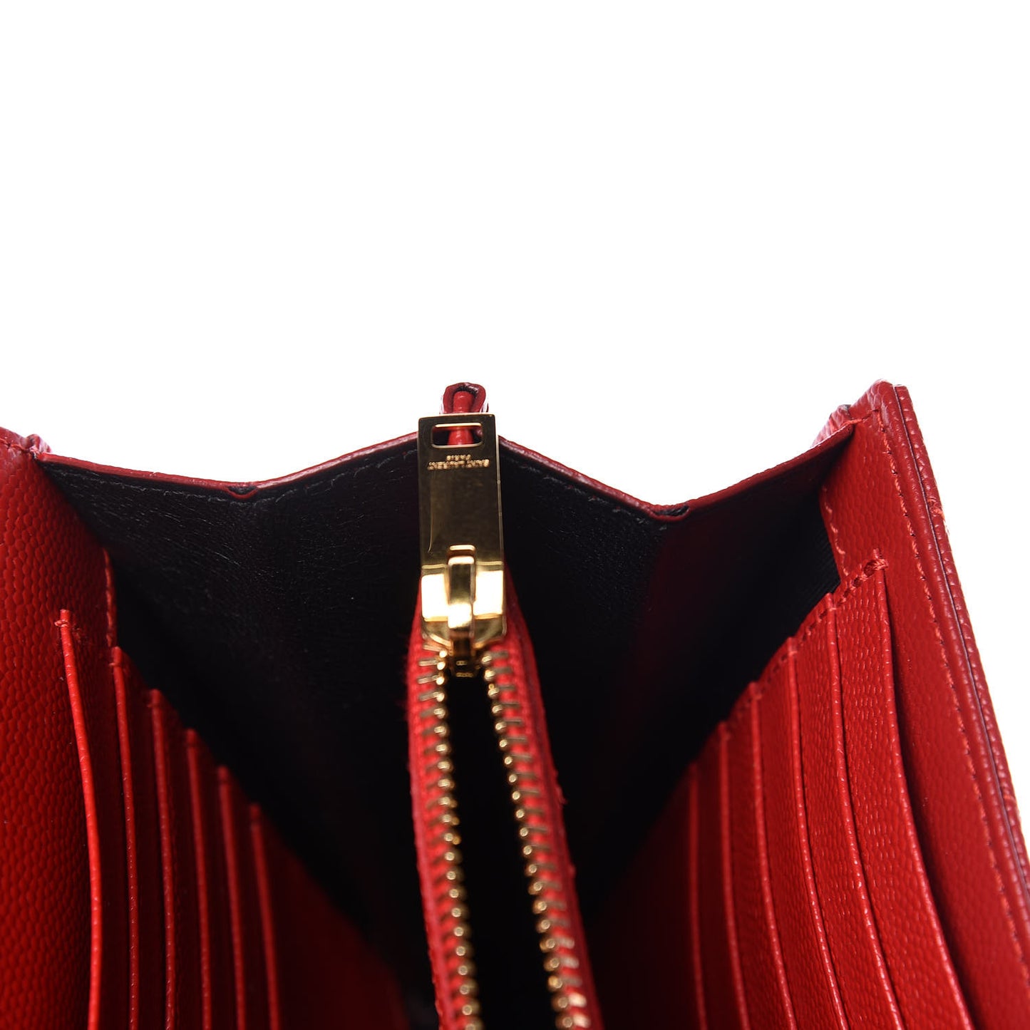 Grain De Poudre Matelasse Chevron Monogram Chain Wallet New Red