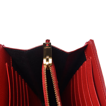 Saint Laurent Grain De Poudre Matelasse Chevron Monogram Chain Wallet New Red 14 of 16