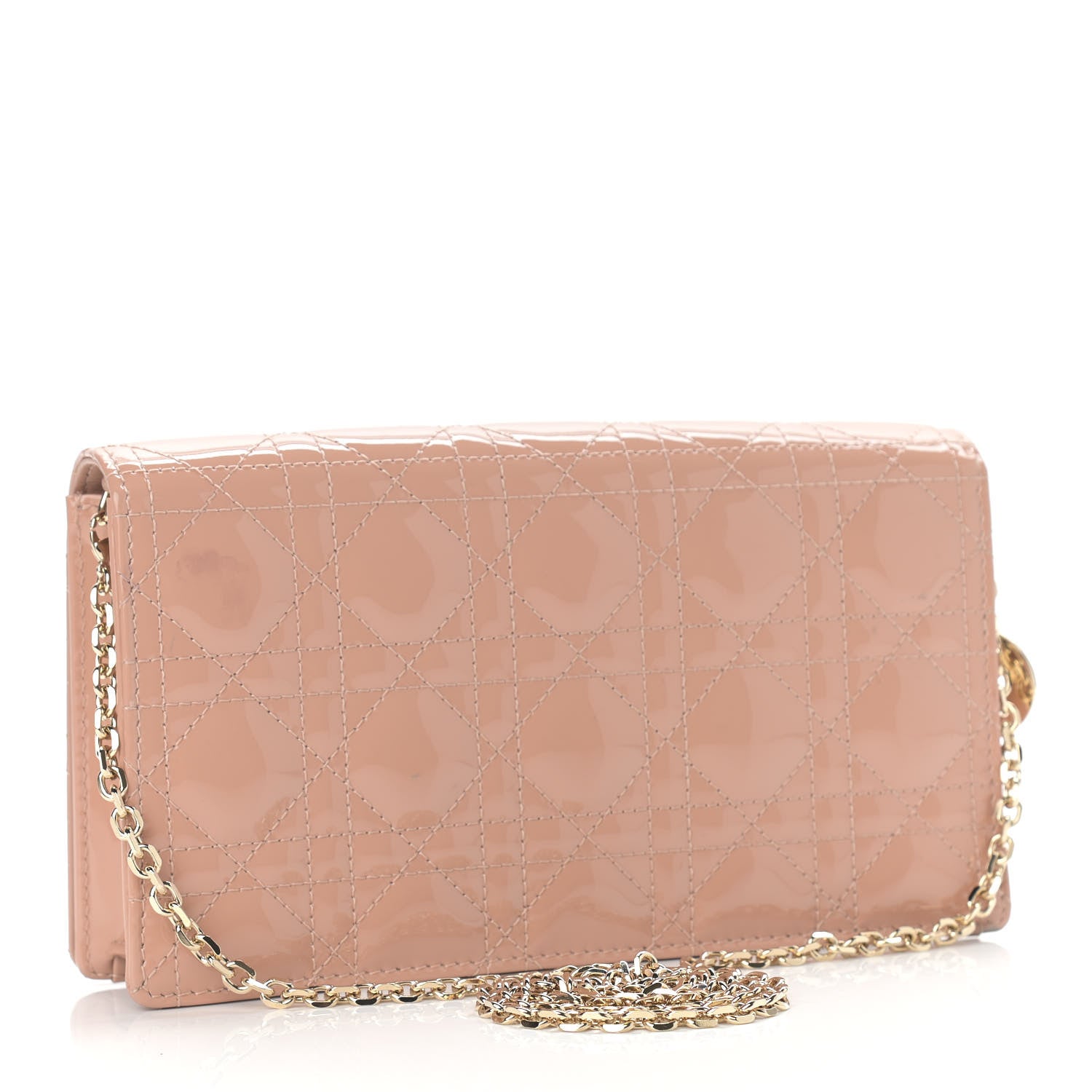 Christian Dior Patent Cannage Lady Dior Convertible Clutch Rose Des Vents 4 of 10