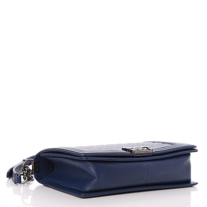 Chanel Grained Calfskin Quilted New Medium Boy Flap Navy 4 of 7