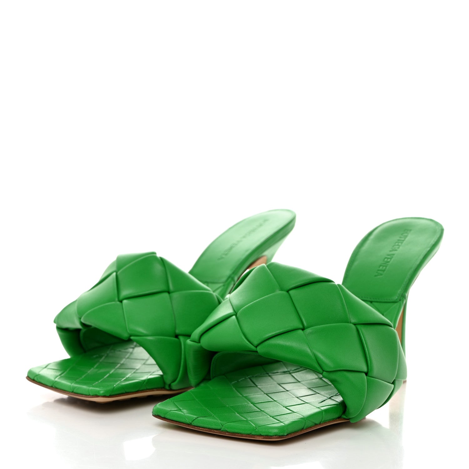 Bottega Veneta Nappa Maxi Intrecciato Lido 90mm Mule Sandals 38 Grass 39.5 Grass 3 of 7
