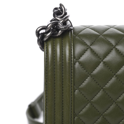 Chanel Lambskin Quilted New Medium Boy Flap Dark Green 9 of 21