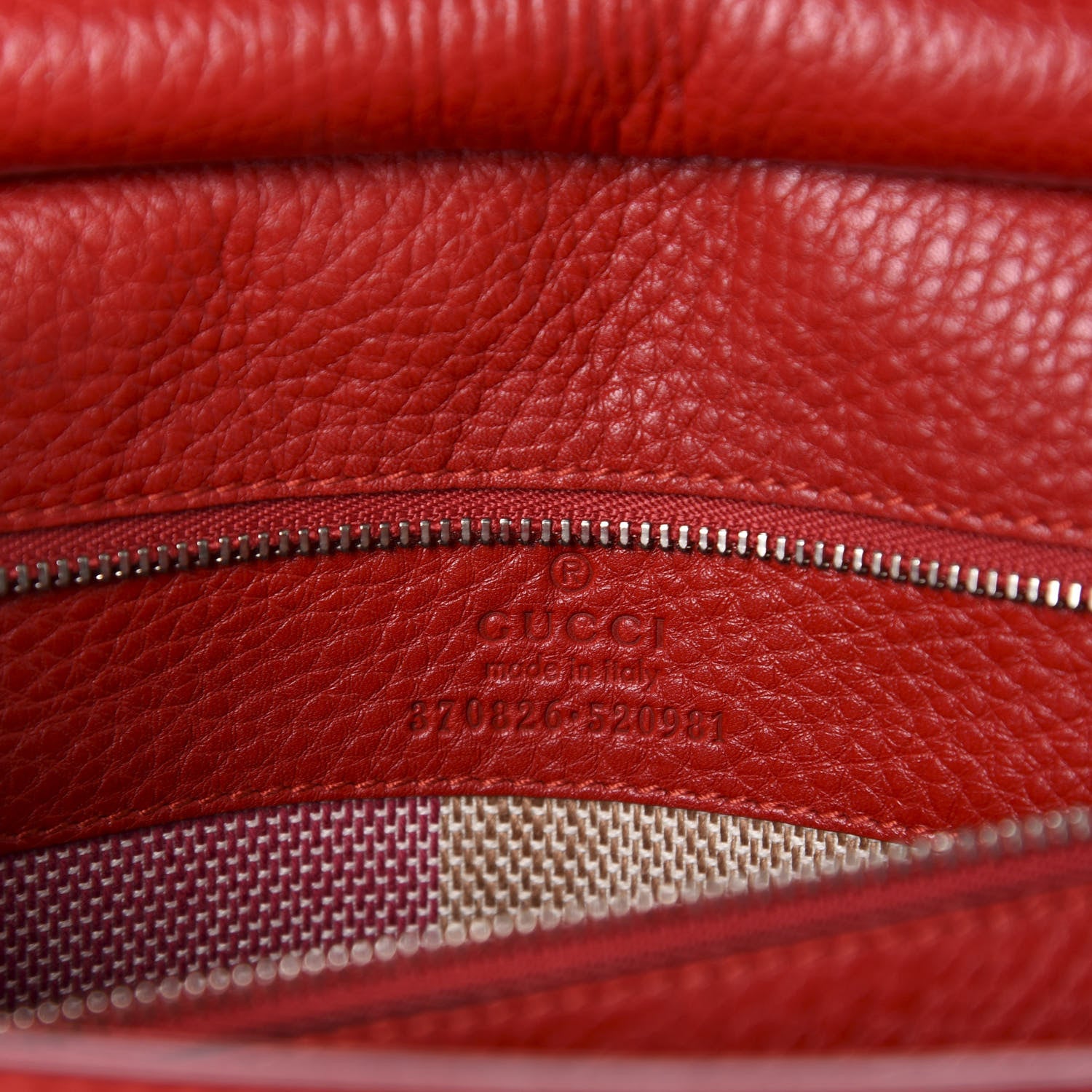 Gucci Pebbled Calfskin Medium Bamboo Daily Flap Shoulder Bag Red 8 of 10