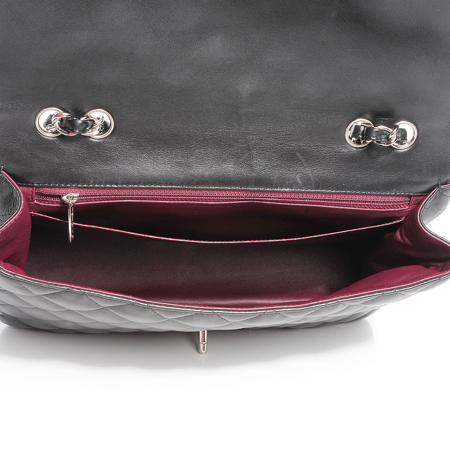 Lambskin Quilted Jumbo Single Flap Black