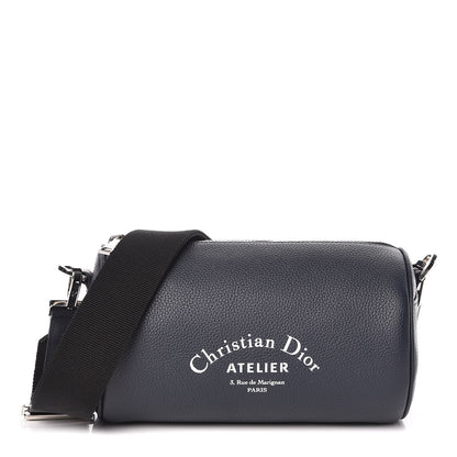 Christian Dior HOMME Grained Calfskin Mens Roller Pouch Navy Blue 1 of 8