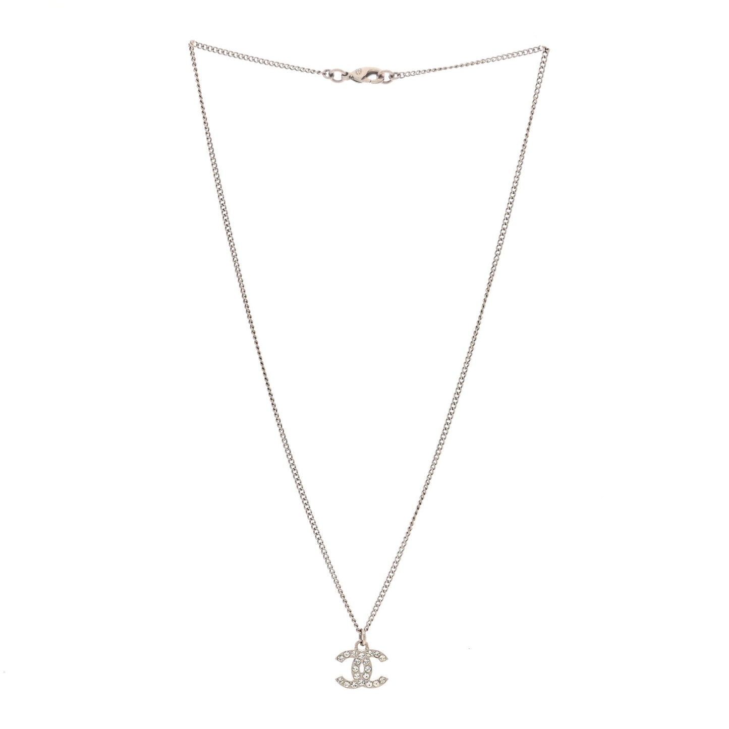 Crystal Timeless CC Necklace Silver