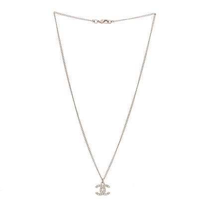Chanel Crystal Timeless CC Necklace Silver 3 of 5