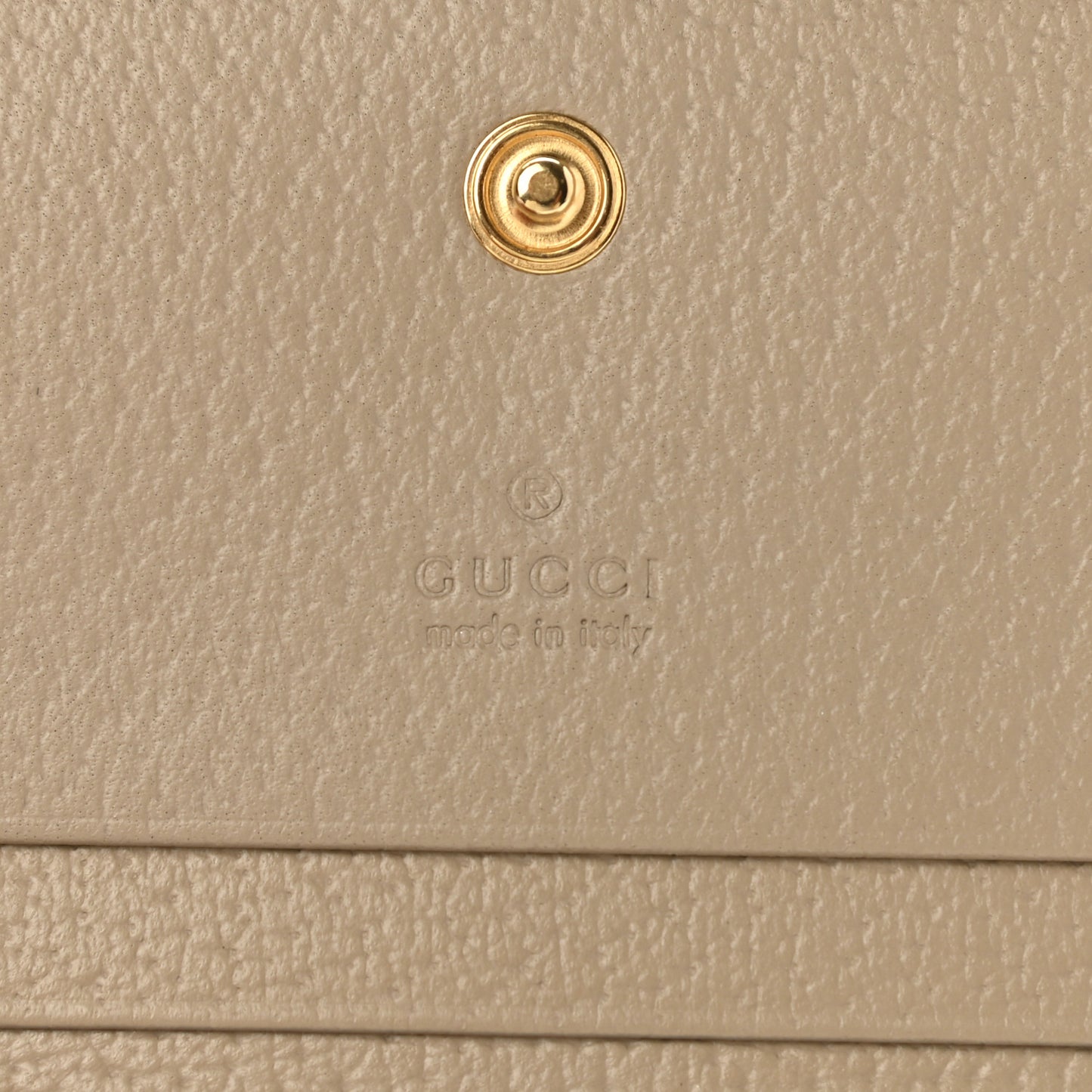GG Supreme Monogram Textured Dollar Calfskin Horsebit 1955 Card Case Wallet Beige Mystic White Oatmeal