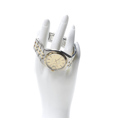 Rolex Stainless Steel 18K Yellow Gold 36mm Oysterquartz Datejust Watch Champagne 17013 2 of 6
