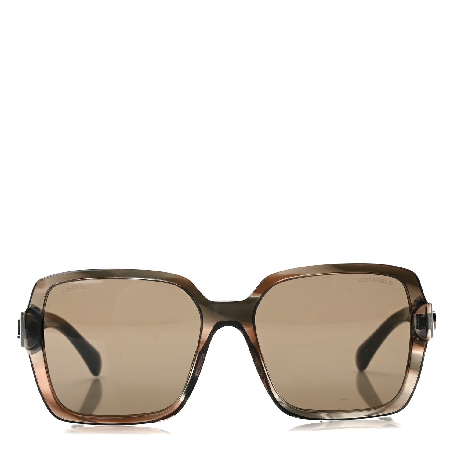 Chanel Acetate Polarized Square Striped Sunglasses 5408 Brown 2 of 8