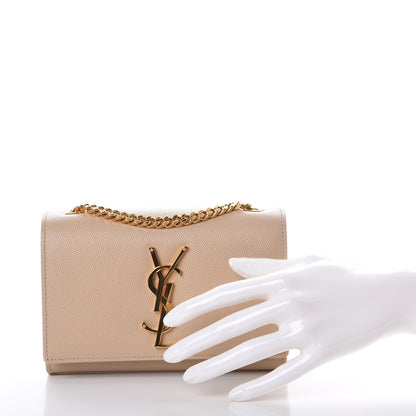 Saint Laurent Grain De Poudre Small Monogram Kate Satchel Nude Powder 3 of 7