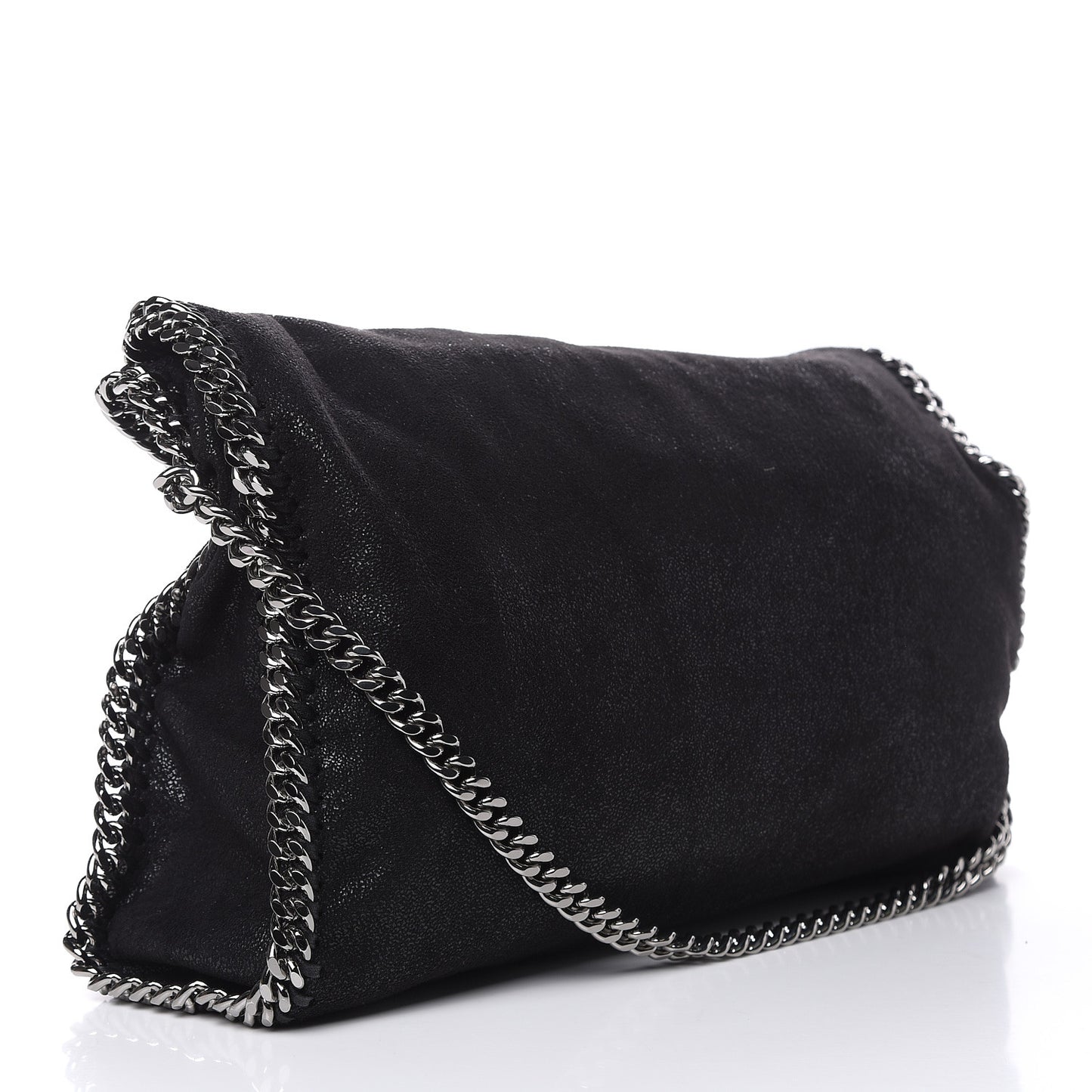 Shaggy Deer Small Falabella Fold Over Tote Black