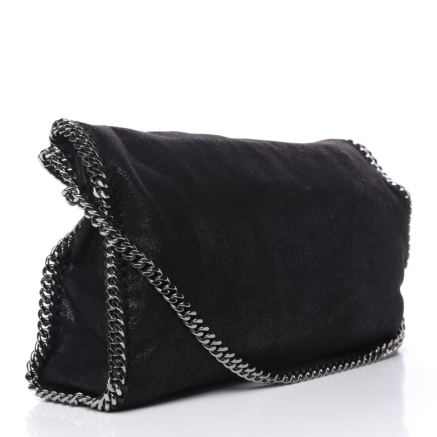Stella McCartney Shaggy Deer Small Falabella Fold Over Tote Black 3 of 10