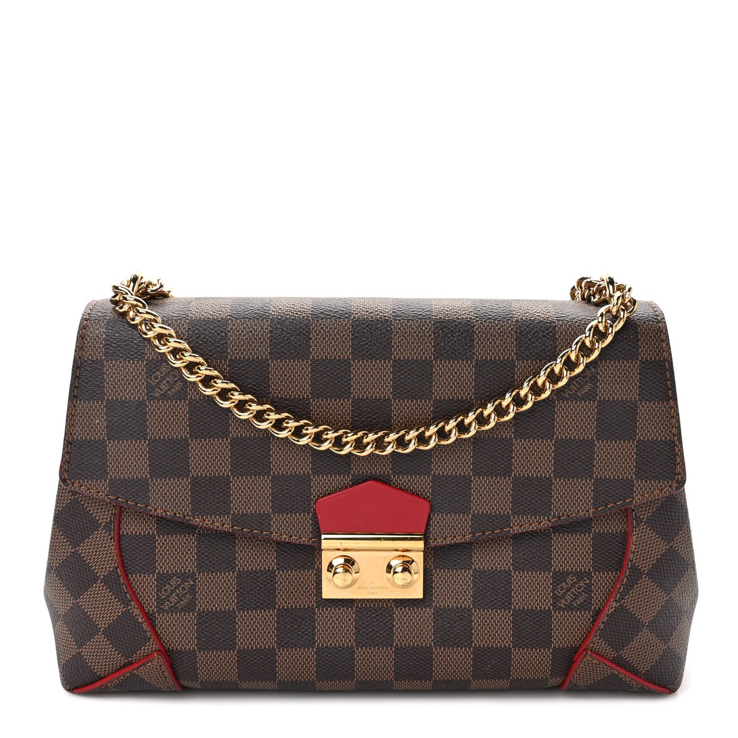 Damier Ebene Caissa Clutch Cherry