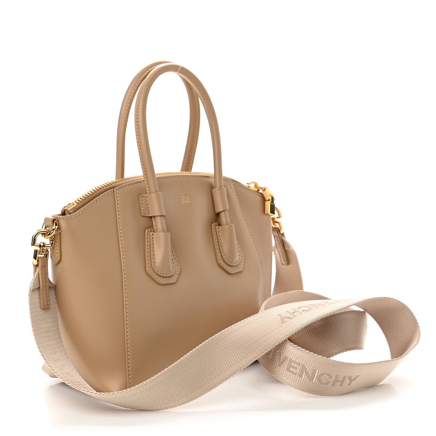 Box Calfskin Mini Sport Antigona Top Handle Bag Beige Cappuccino