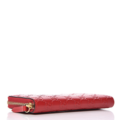 Gucci Guccissima Signature Zip Around Wallet Hibiscus Red 4 of 9