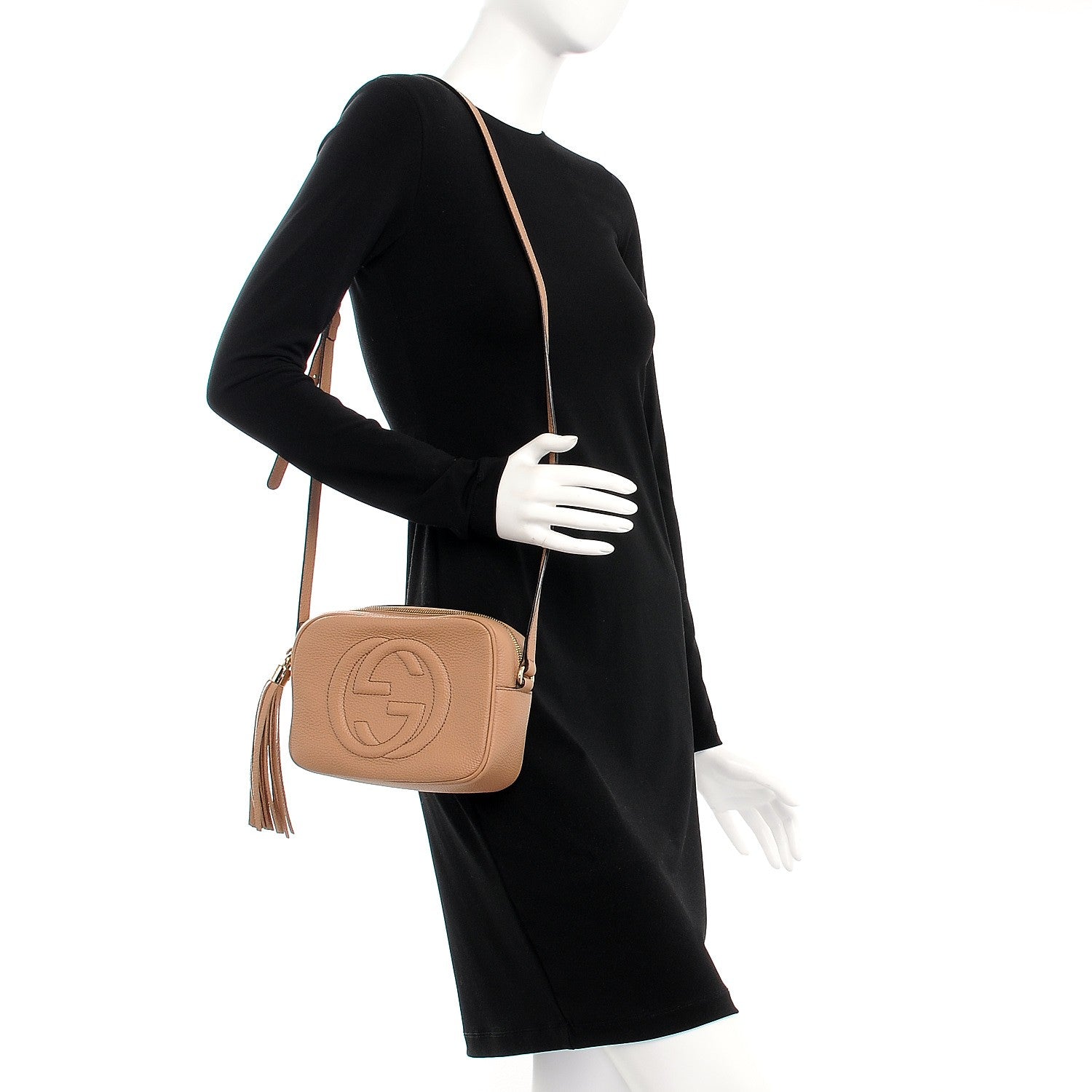 Gucci Pebbled Calfskin Small Soho Disco Bag Rose Beige 2 of 7