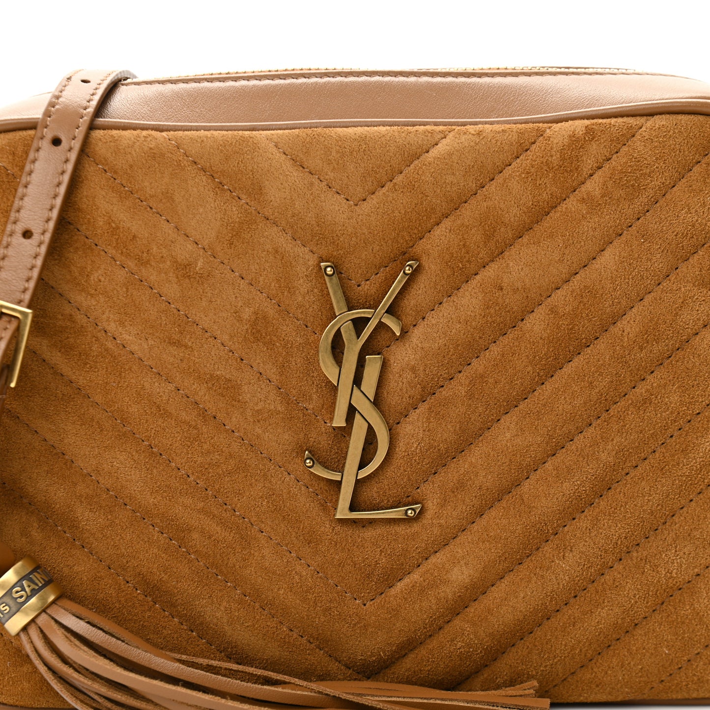 Suede Matelasse Monogram Lou Camera Bag Cinnamon