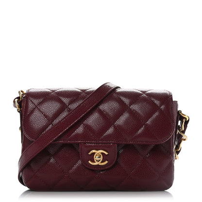 Chanel Caviar Quilted Small Messenger Flap Burgundy 1 of 9