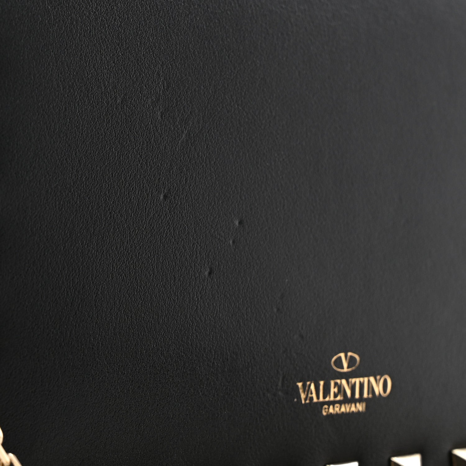 Valentino Garavani Vitello Mini Rockstud Wallet on Chain Black 11 of 12