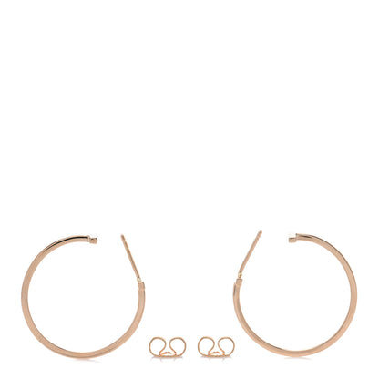 Tiffany 18K Rose Gold Medium T Wire Hoop Earrings 3 of 4