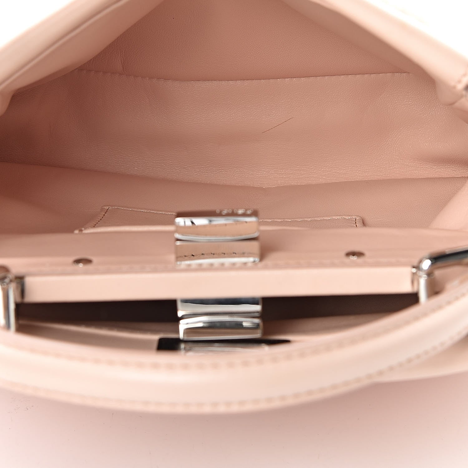 Fendi Shearling Shiny Nappa Mini Peekaboo Iconic Satchel Light Rose 6 of 15