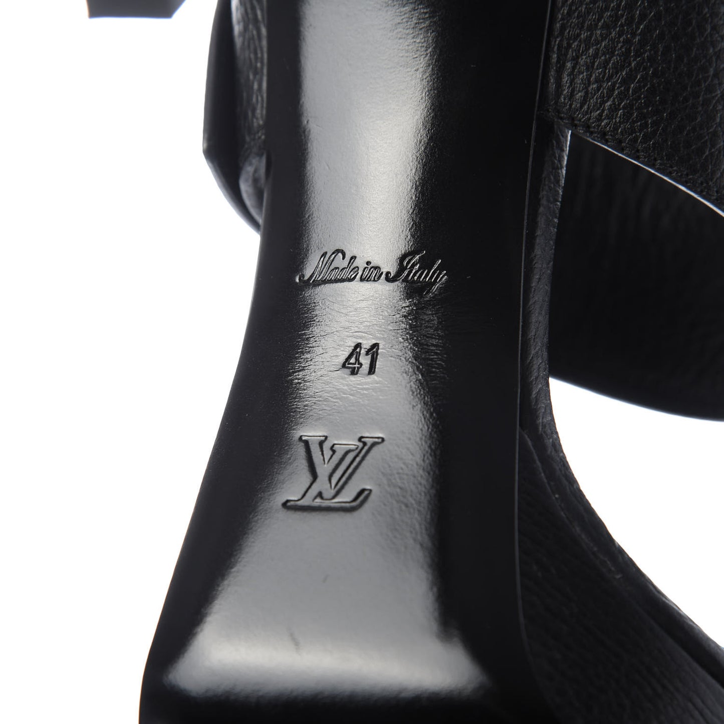 Grained Calfskin Horizon Platform Sandals 41 Black