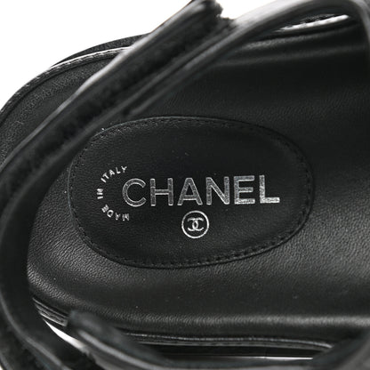 Chanel Lambskin Velcro Dad Sandals 40.5 Black 6 of 9