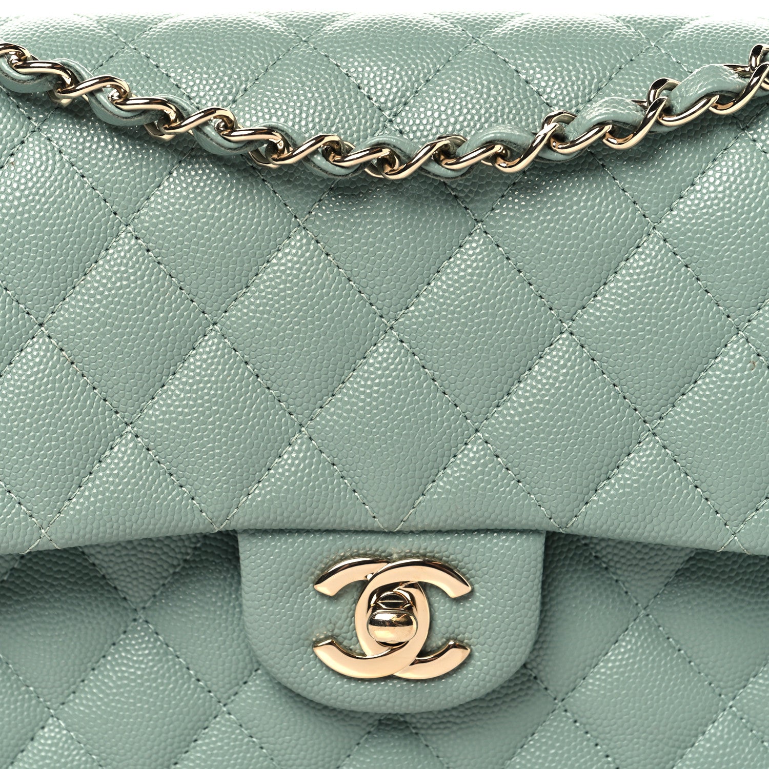 Chanel Caviar Quilted Medium Double Flap Dark Green 8 of 11