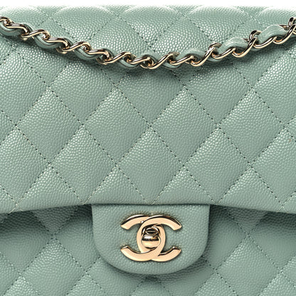 Chanel Caviar Quilted Medium Double Flap Dark Green 8 of 11
