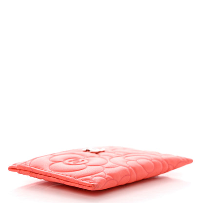 Chanel Lambskin Camellia Embossed Card Holder Red 4 of 11