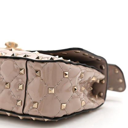 Valentino Garavani Patent Small Rockstud Spike Shoulder Bag Poudre 8 of 8