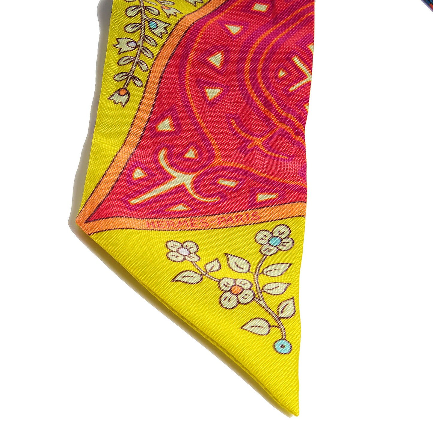 Silk L'Arbre De Vie Twilly Jaune Fluo Canard Rose