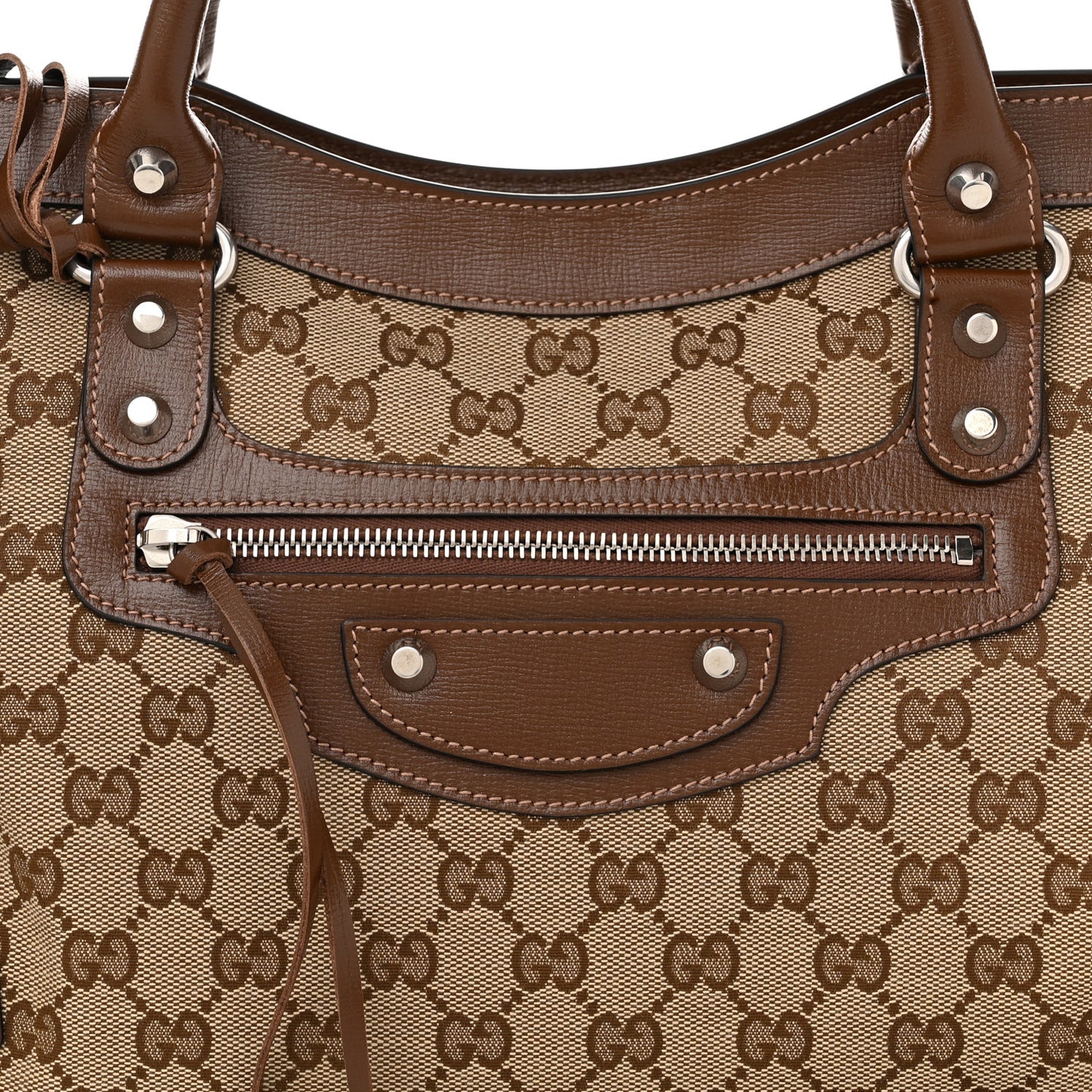 X GUCCI GG Monogram Azalea Calfskin Neo Classic Silver Hardware Medium City Beige Ebony Brown Sugar