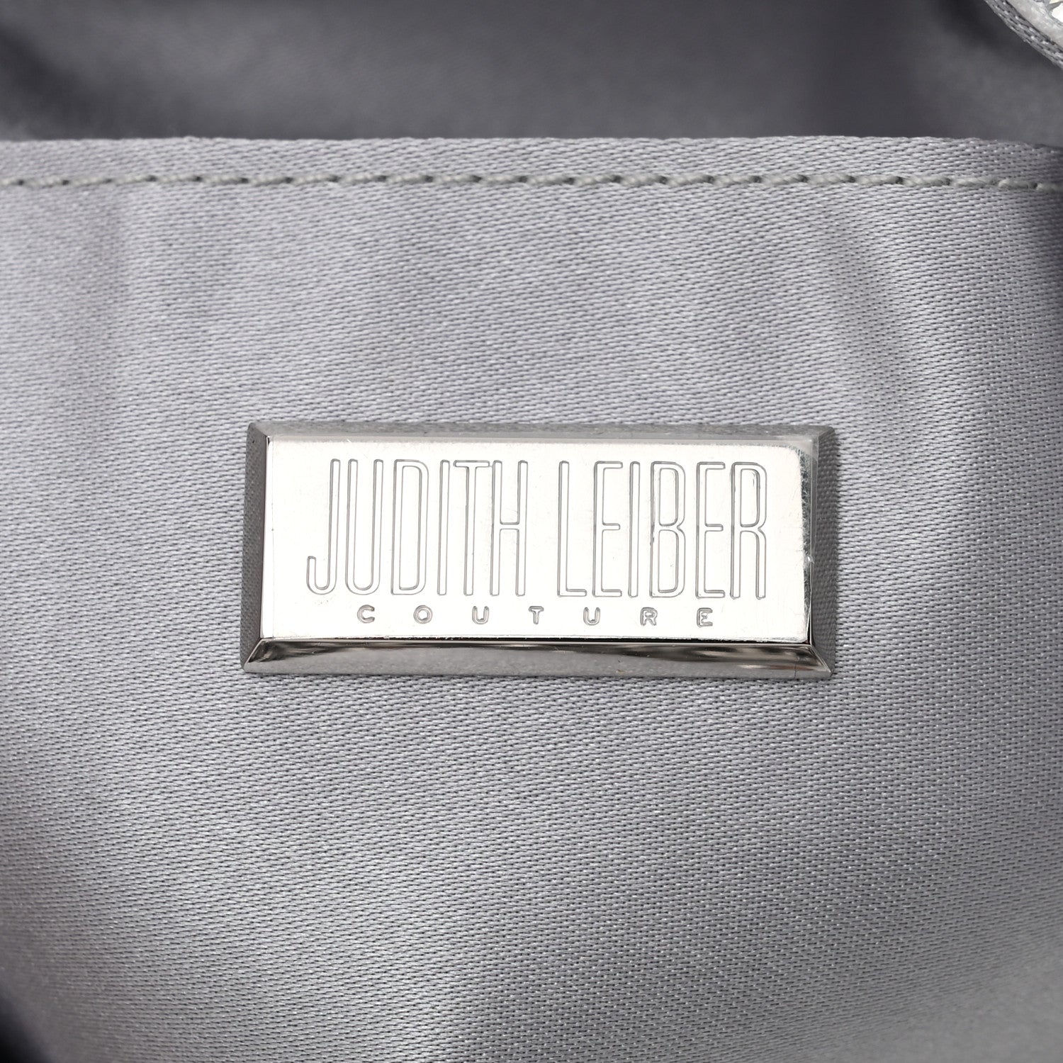Judith Leiber Satin Crystal Embellished Piper Bucket Gradient Platinum 6 of 10