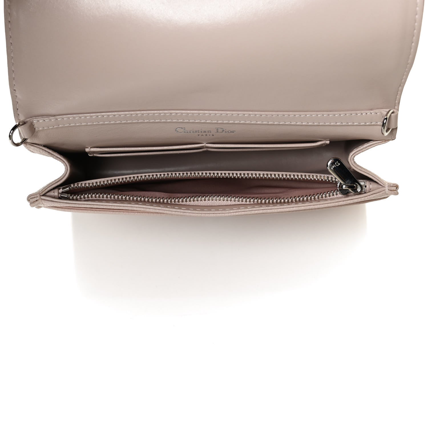Christian Dior Grained Calfskin Diorama Wallet on Chain Pouch Rose Poudre 5 of 13