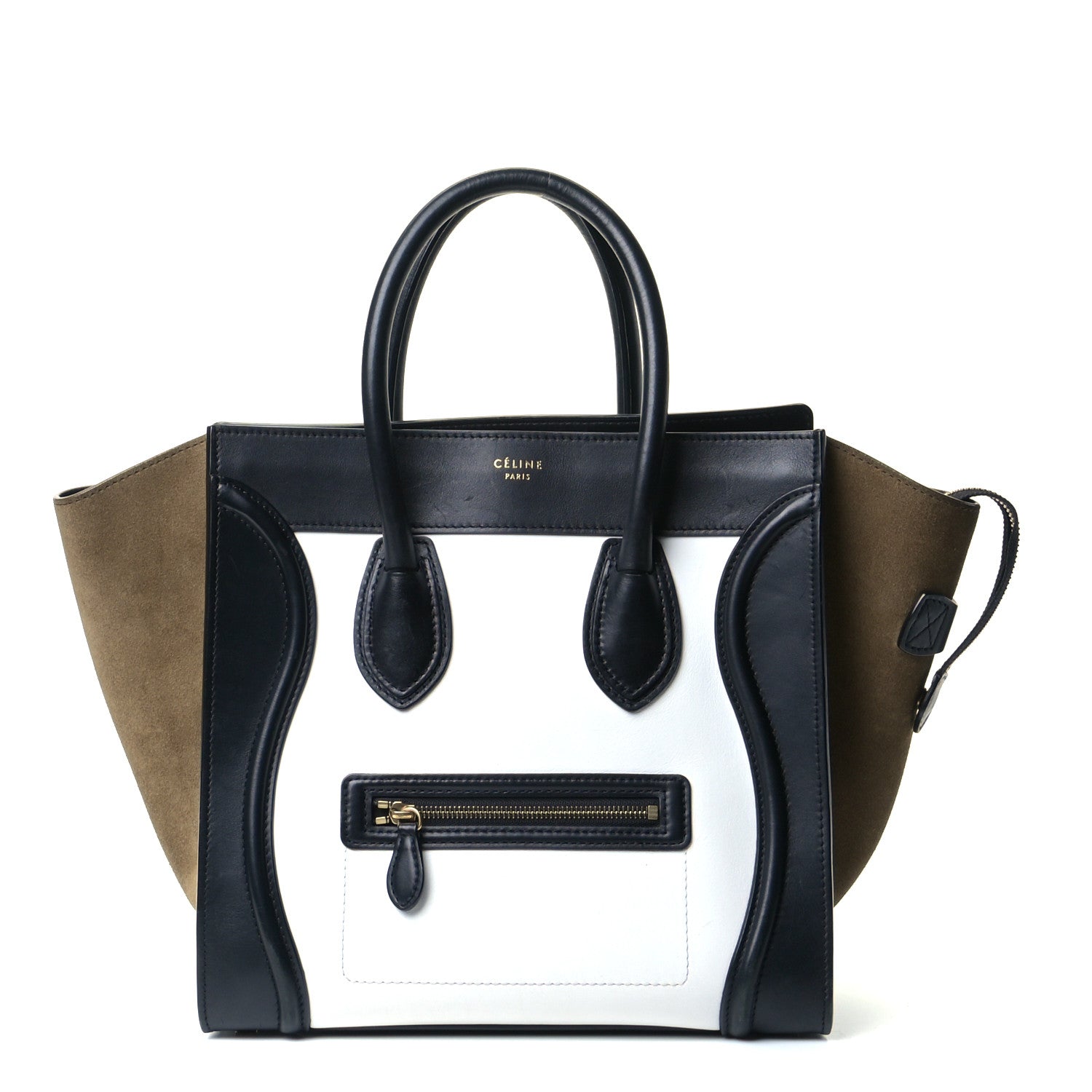 Celine Smooth Calfskin Suede Micro Tri-Color Luggage Khaki 1 of 5