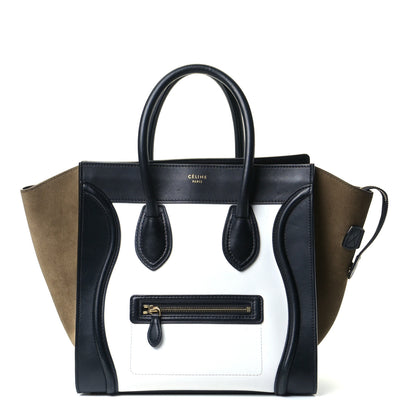 Celine Smooth Calfskin Suede Micro Tri-Color Luggage Khaki 1 of 5