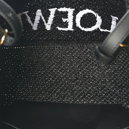 Loewe Raffia Medium Paula's Ibiza Logo Tote Black White 5 of 8