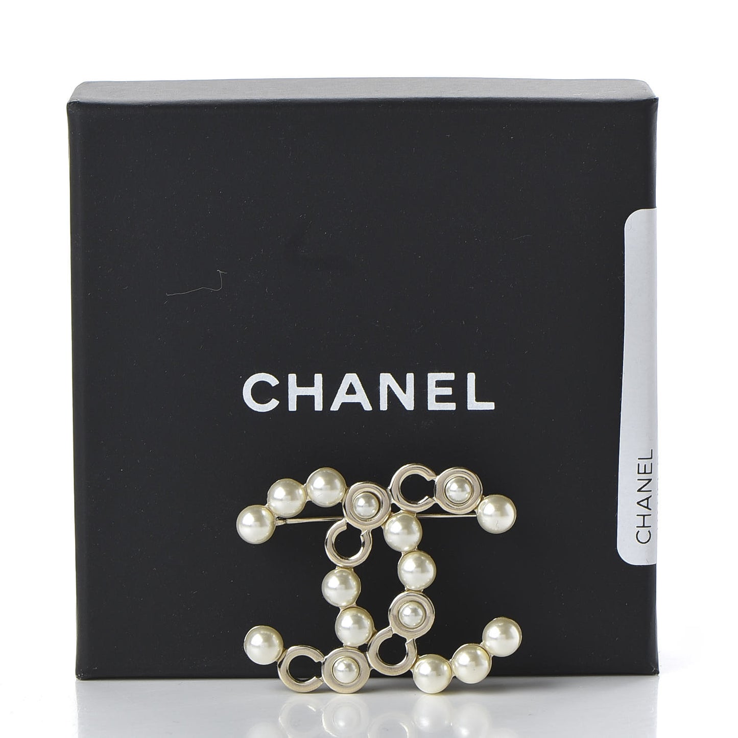 Pearl Coco CC Brooch Gold