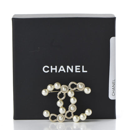Chanel Pearl Coco CC Brooch Gold 5 of 5