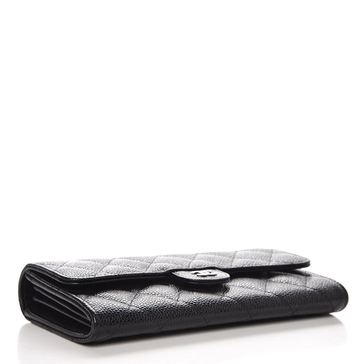 Chanel Caviar Quilted Large Gusset Flap Wallet Black 4 of 9